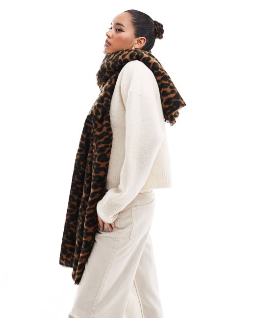 ASOS Multicolor – gewebter schal mit leopardenmuster