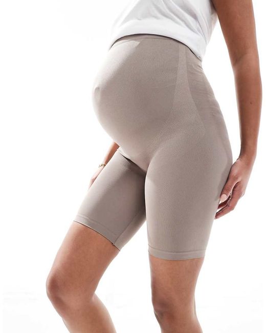 Mama.licious White Mamalicious Maternity Seamless Shorts