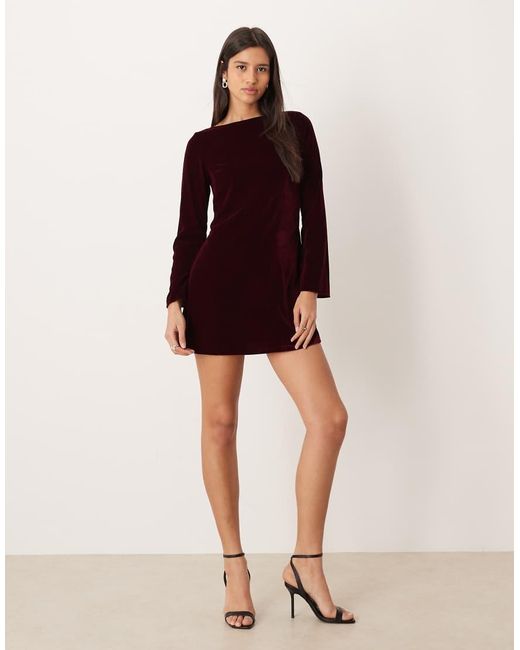 Nobody's Child Red Jolene Velvet Tie Back Mini Dress