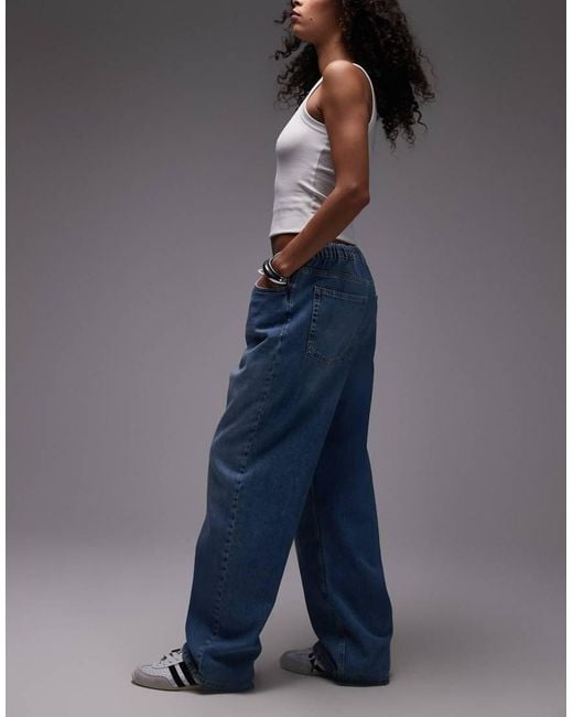 TOPSHOP Blue Denim Lightweight jogger Jean