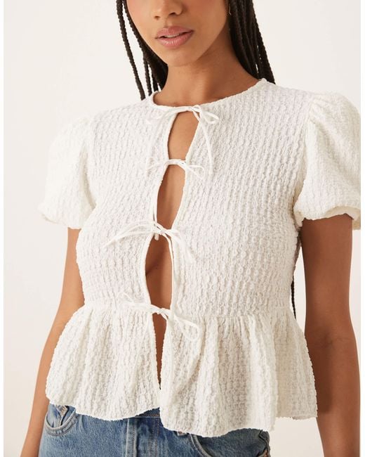 Mango Blue – vorne gebundene bluse
