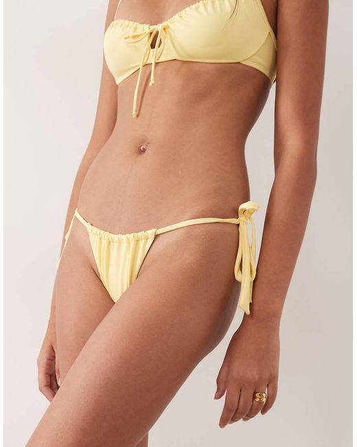 Free Society Yellow Tieside Bikini Bottom