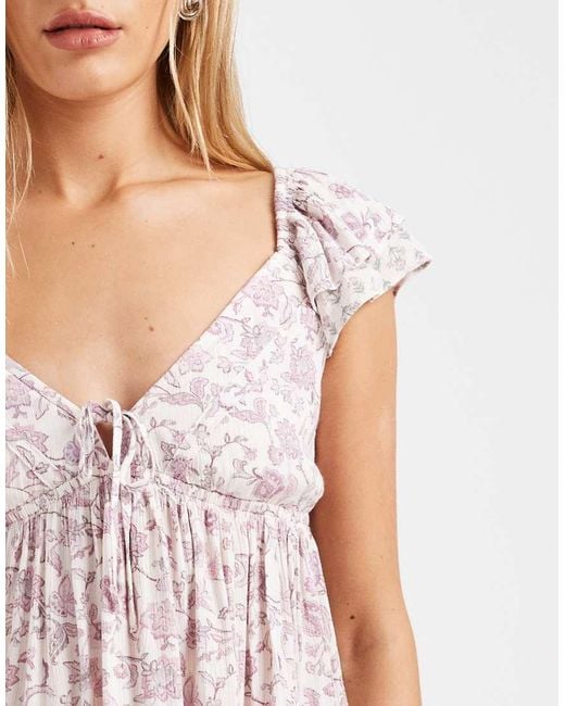 Hollister White Handkerchief Boho Babydoll Top