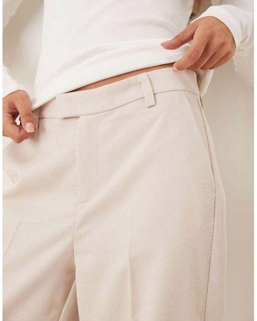 Gina Tricot Natural Tailored Wide Leg Trousers