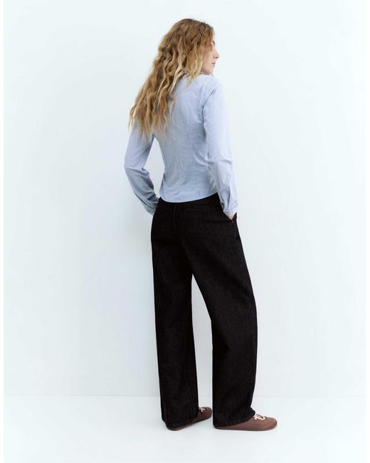 Pull&Bear White – figurbetonte hemdbluse