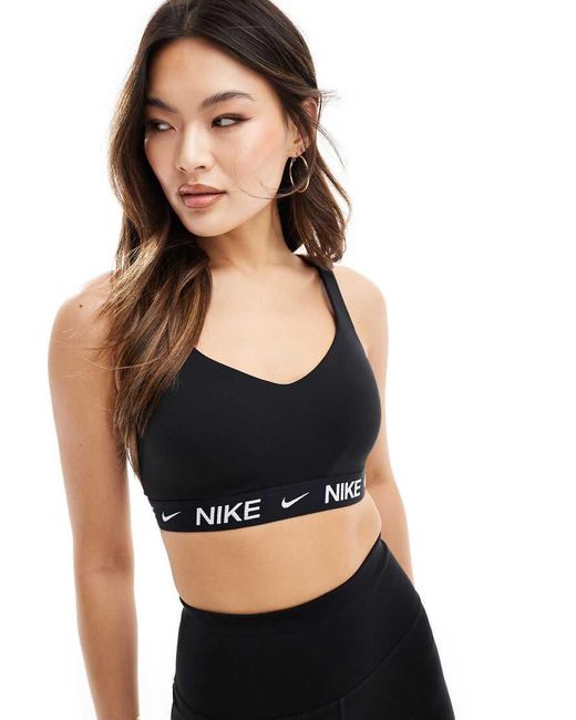 Sujetador Deportivo De Sujeción Alta Dri-Fit Indy De Nike de color Black