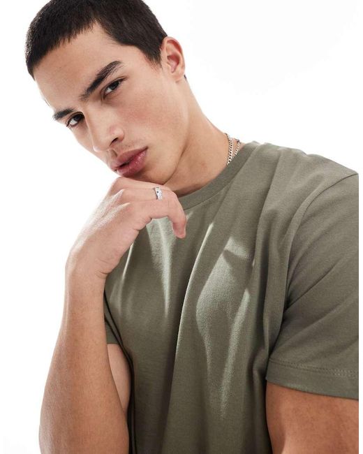 Pack De 2 Camisetas De Color Caqui Y Negro Básicas Con Cuello Redondo De ASOS de hombre de color Blue