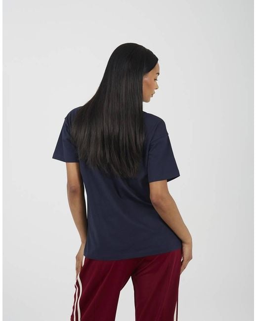 Brave Soul Blue Cotton Embroidered Short Sleeve T-Shirt