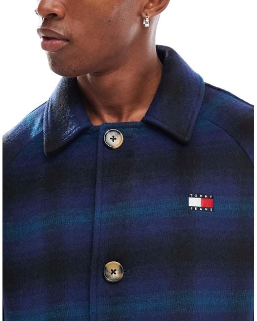 Tommy Hilfiger – langer wollmantel in Blue für Herren