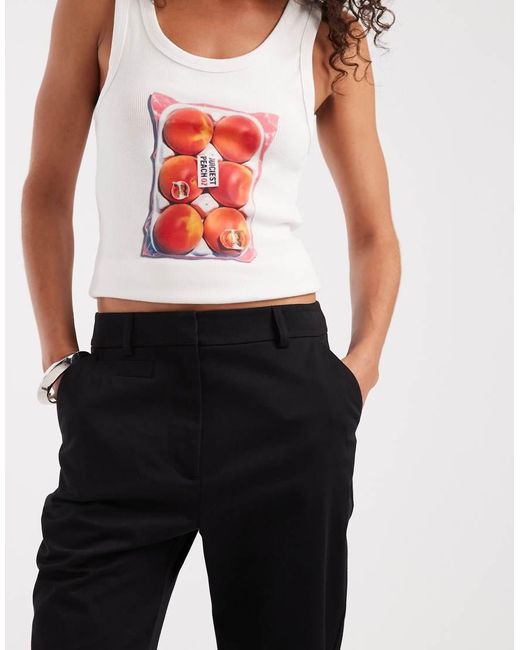 ASOS White Tailored Capri Trousers