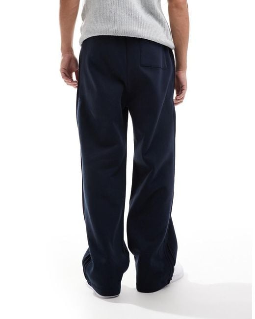 ASOS Blue Wide Leg Joggers With Pin Tuck Detail for men