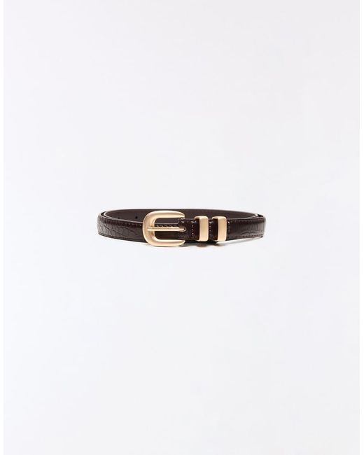 Bershka Blue Thin Belt With Buckle
