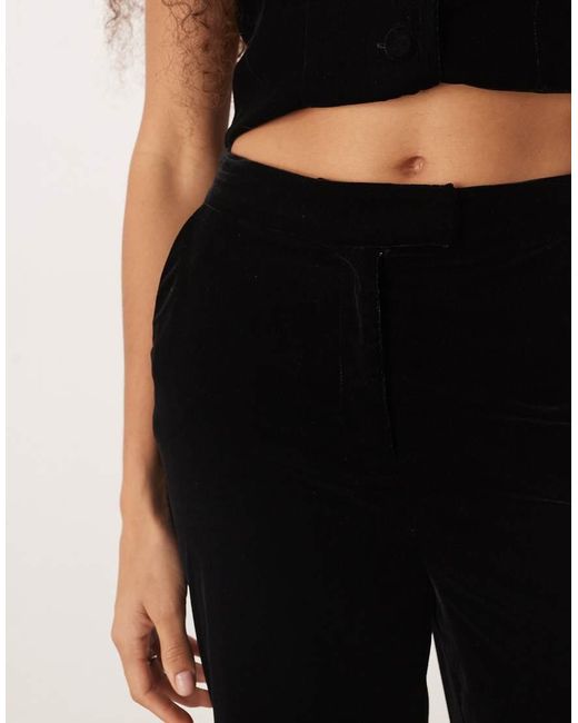 Nobody's Child White Slim Leg Velvet Trousers Co-Ord
