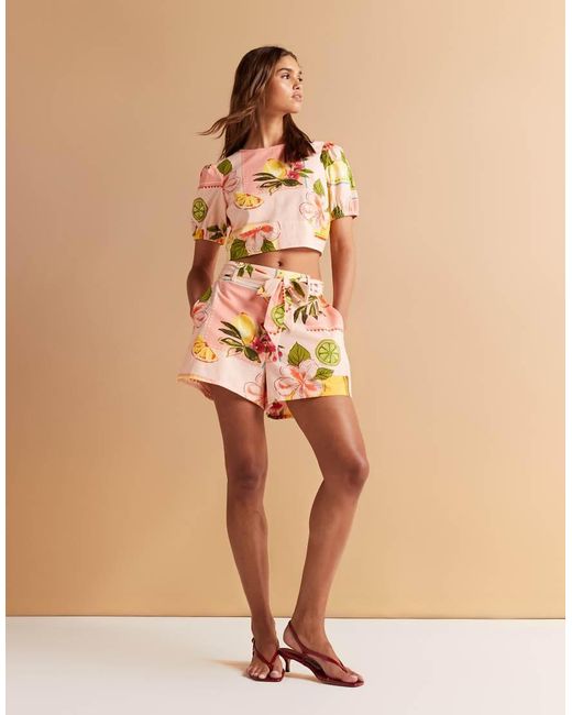 ASOS Natural Open Back Top Co-Ord