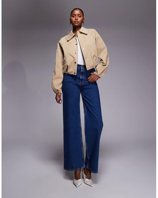 River Island Blue Collared Harrington Jacket