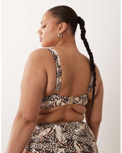 South Beach Brown Knot Front Bikini Top