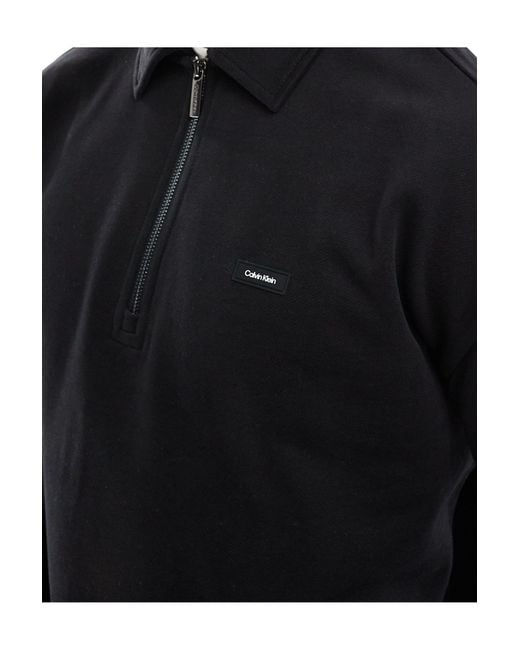 Calvin Klein Black Half Zip Sweatshirt for men