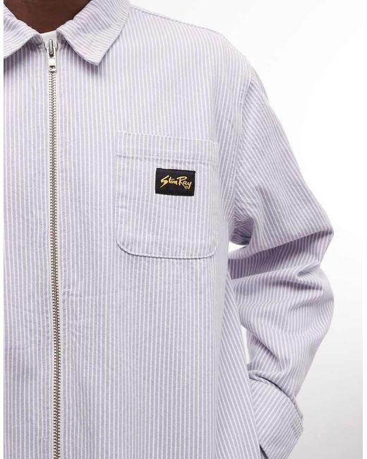 Stan Ray Purple Zip Up Hickory Stripe Jacket for men