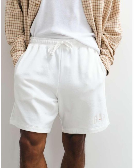 Gap White Logo Tie Waist Sweat Shorts Co-Ord for men