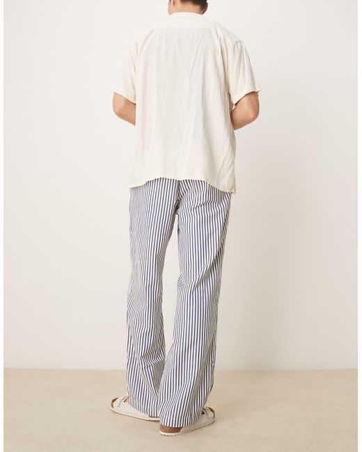 ASOS Baggy Broek Met Nautische Strepen in het White voor heren