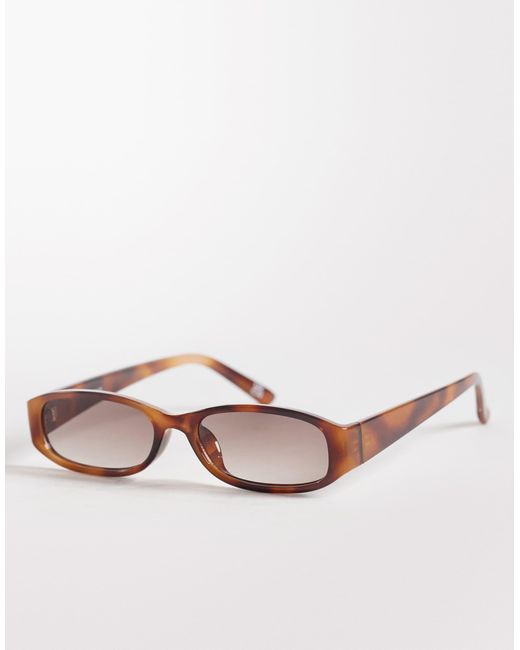 ASOS Pink Slim Rectangle Sunglasses for men