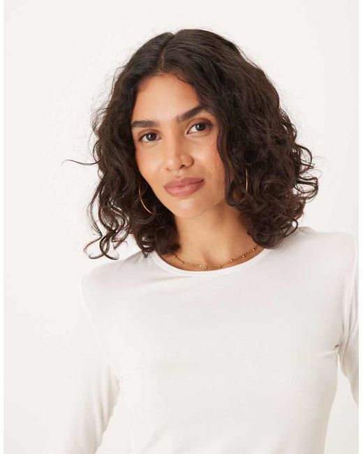Jdy White O-neck Long Sleeve Top