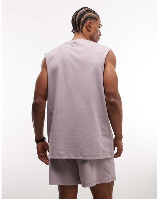 Nike Purple Athletic Club Chest Logo Vest for men