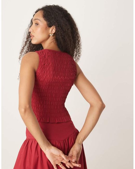 Glamorous Shirred Ruffle Top