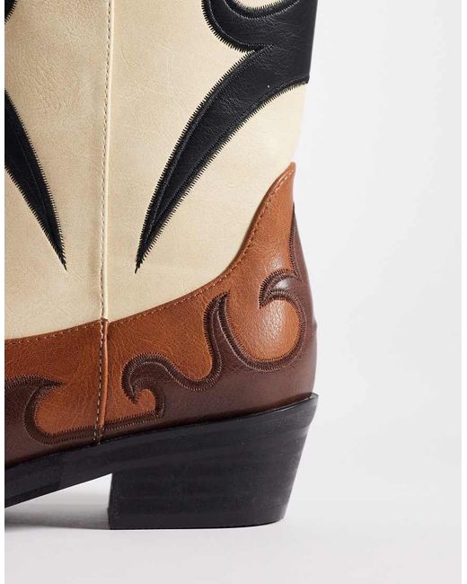 Public Desire White Celia Western Boots