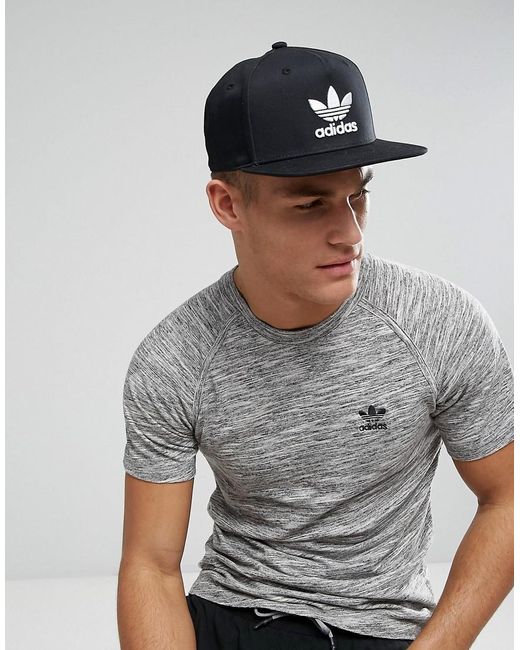 adidas Originals Schwarze Snapback-Kappe mit Trefoil-Logo in Schwarz für  Herren | Lyst DE