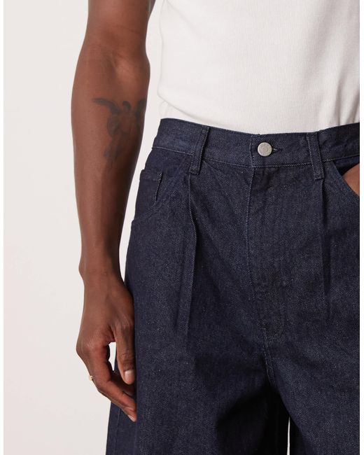 Bermuda long en jean à pinces - brut ASOS pour homme en coloris Pink