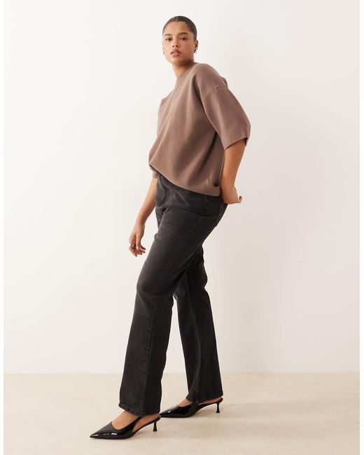 ASOS Natural Asos Design Curve Mid-rise Flare Jeans
