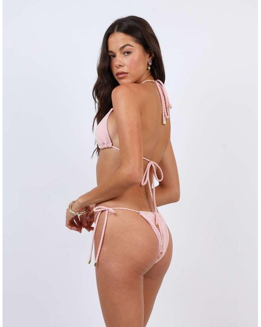 SIMMI Pink Chevron Tie Side Bikini Bottoms