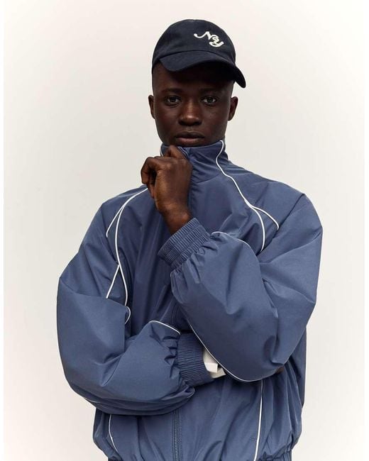 Bershka Blue Contrast Technical Jacket for men