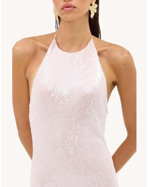 Loavies Pink Glimmering Moments Light Maxi Dress With Sequins