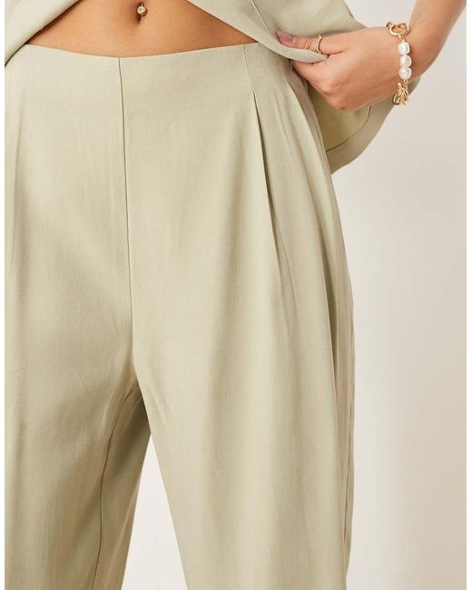 Vila Natural High Waisted Tailored Trouser Co-ord