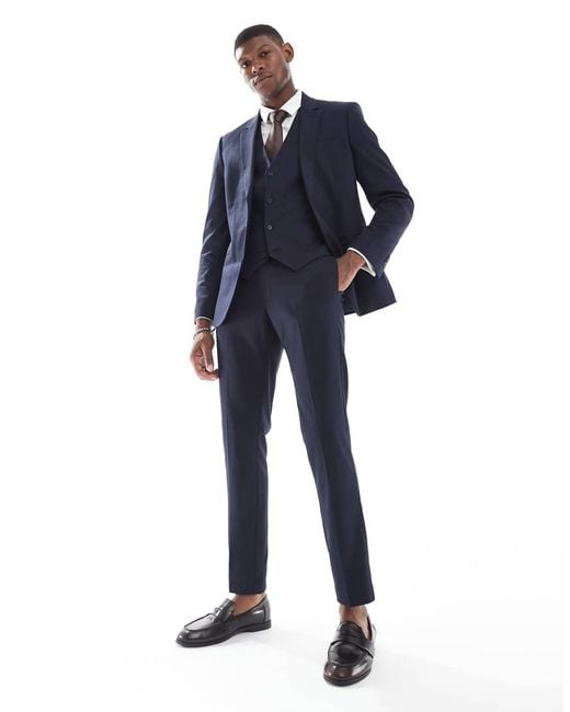 ASOS Blue Skinny Suit Trousers for men