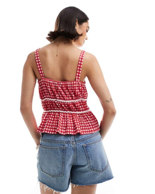 ASOS Red Milkmaid Top
