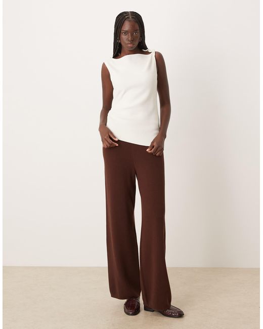 ASOS White Twist Shoulder Top