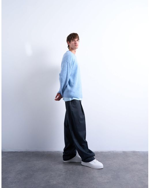 Pull ras Topman pour homme en coloris Blue