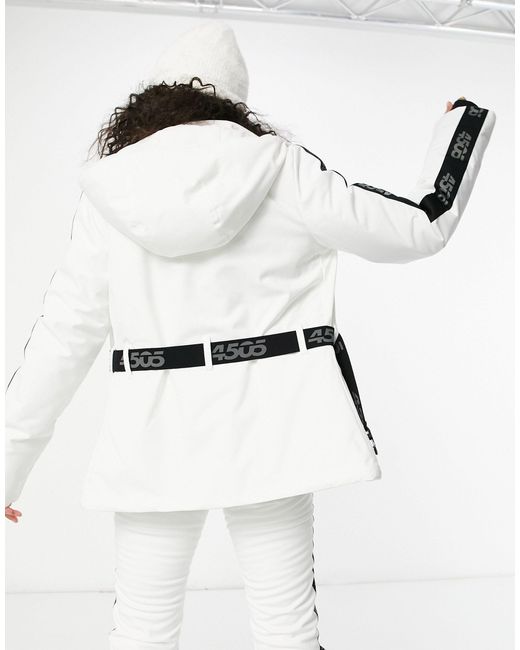 ASOS 4505 Tall Ski Belted Ski Jacket With Logo Detail, Text-print Pattern -  Lyst