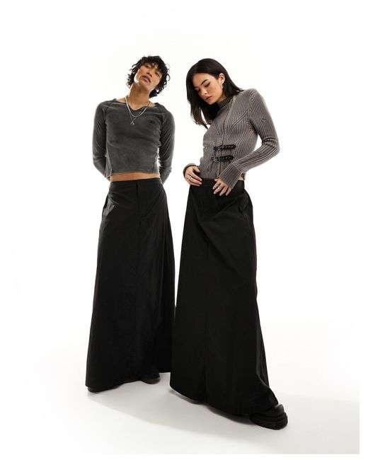 Falda larga negra unisex Reclaimed (vintage) de color Black