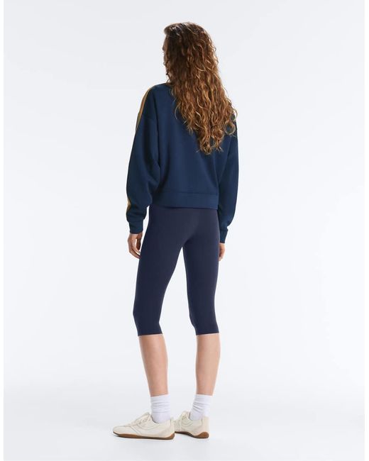 Oysho Blue Twill Jacket With Side Tape