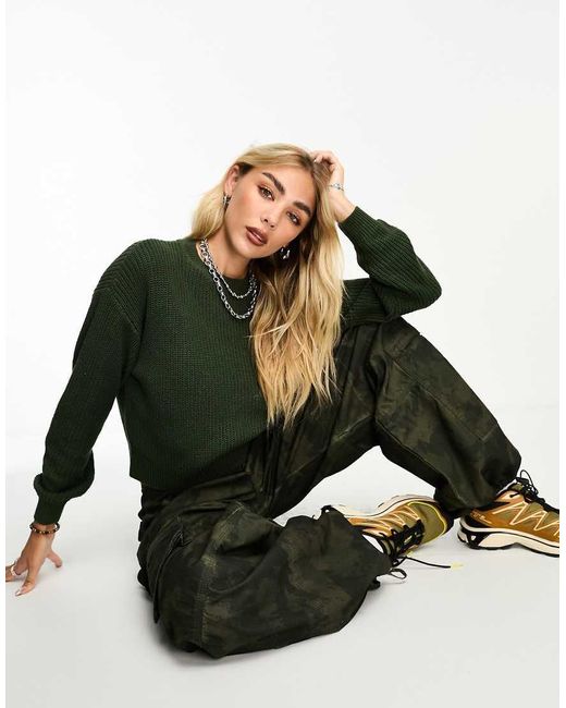 Noisy May Green Crew Neck Jumper