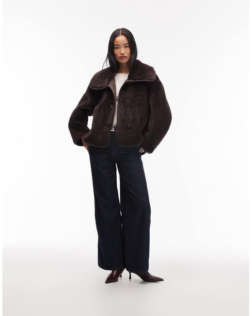 ARKET Black Oversized Faux Shearling Jacket