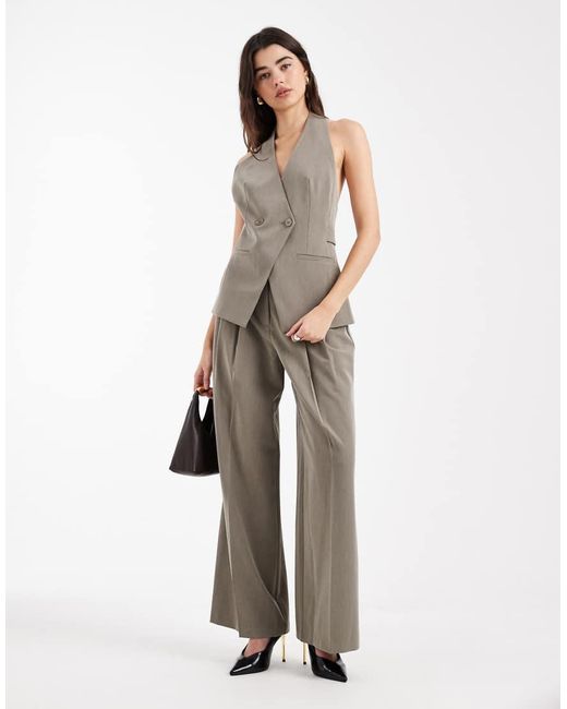 ASOS Gray Tailored Halter Neck Top With D Ring