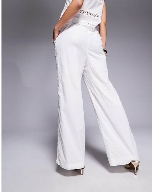 River Island Broek Met Kanten Inzetstuk in het Gray