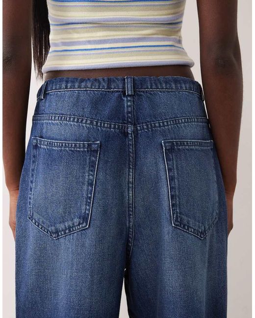 ASOS Blue Pull On Wide Leg Jean