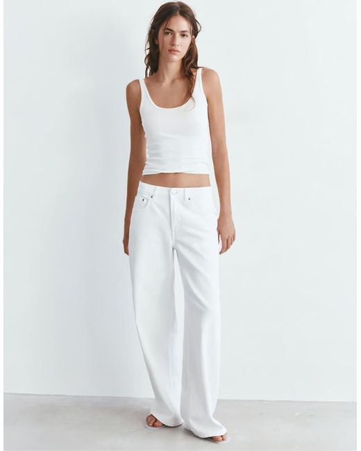 Pull&Bear White Modal Tank Top