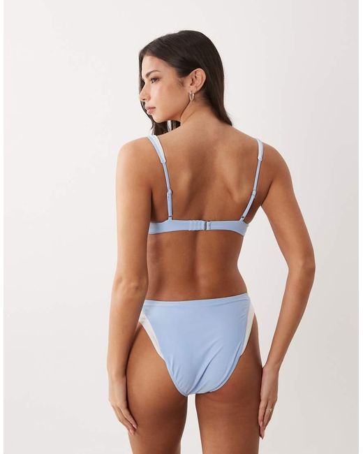 Abercrombie & Fitch Blue Contrast Detail Underwire Bikini Top Co-ord